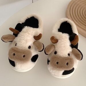dubuto Cute Cow Slipper for Girls Boys, Toddler Kids Animal Slippers Cozy Anti-slipe Soft Plush Warm Cozy Home House Slippers for Indoor Outdoor