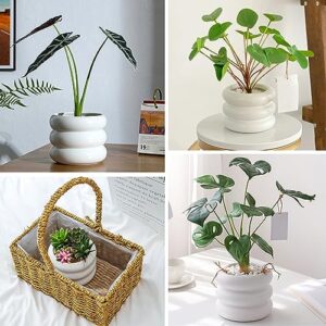 Cusmation Modern Plant Pot 4.8 Inch White Ceramic Planters for Indoor Plants Unique Pots for Plants, Boho Planter Pots with Drainage Holes Small Ceramic Pots Bubble Flowerpot for Home & Office Decor