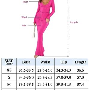 REORIA Women's Sexy Soft Lounge Ribbed Long Dress Fall Elegant Formal Wedding Guest Long Sleeve Deep V Neck Bodycon Maxi Dresses Coffee X-Small