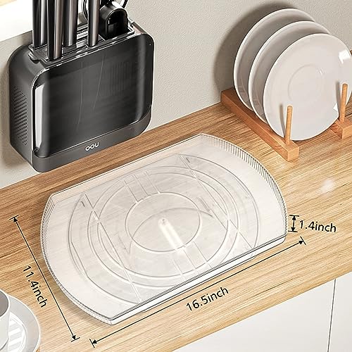 VanlonPro Lazy Susan Organizer for Refrigerator, Rectangular Condiment Turntable, Clear Rotating Storage Rack for Fridge, Cabinet, Countertop, Table, Pantry, Kitchen -16.5 x 11.1 x 1.4 inches (1 Pack)