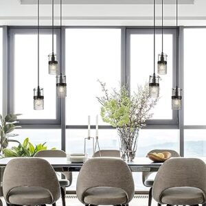 LMS Black 3-Light Pendant Fixtures, Adjustable Kitchen Hanging Light Fixture, Cluster Pendant Lights, LMS-188