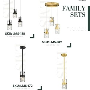 LMS Black 3-Light Pendant Fixtures, Adjustable Kitchen Hanging Light Fixture, Cluster Pendant Lights, LMS-188