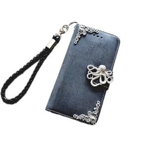 Octopus phone leather wallet removable case for iPhone X XS XR 11 12 13 14 Pro Max Samsung S23 S22 S21 S20 Ultra Note 20 10 Plus Mn1309