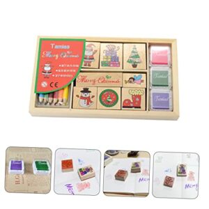 TEHAUX 1 Set Wooden Blocks Crafting Wooden Rubber Seal Wood Decor Wooden Stamps for Stampers for Self- Ink Stamps Seal Stamps Playthings Decorate Scrapbook Solid Wood