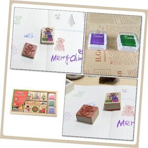 TEHAUX 1 Set Wooden Blocks Crafting Wooden Rubber Seal Wood Decor Wooden Stamps for Stampers for Self- Ink Stamps Seal Stamps Playthings Decorate Scrapbook Solid Wood