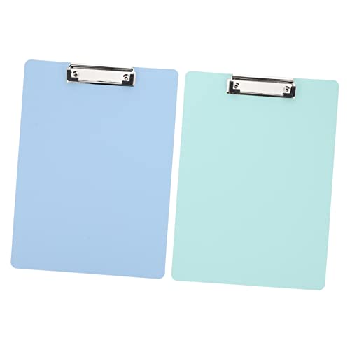 DECHOUS 2pcs A4 Folder Board Paper Folders Plastic Folder Office Binders Clipboard with Low Profile Clip Writing Pad Profile Clips Document Clipboards Exam Paper Clips Writing Clip Boards