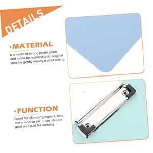 DECHOUS 2pcs A4 Folder Board Paper Folders Plastic Folder Office Binders Clipboard with Low Profile Clip Writing Pad Profile Clips Document Clipboards Exam Paper Clips Writing Clip Boards