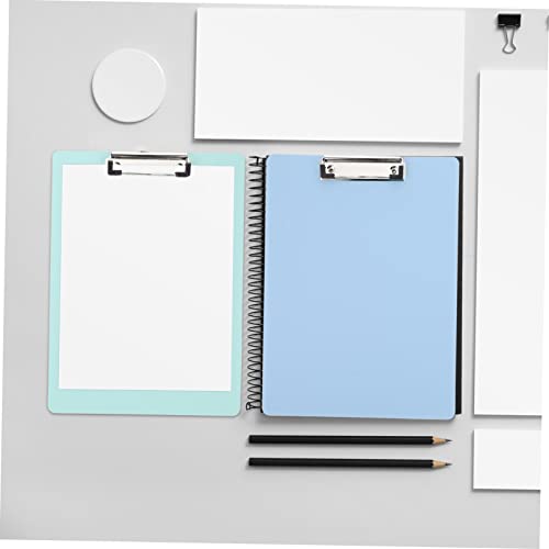 DECHOUS 2pcs A4 Folder Board Paper Folders Plastic Folder Office Binders Clipboard with Low Profile Clip Writing Pad Profile Clips Document Clipboards Exam Paper Clips Writing Clip Boards