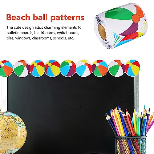 MAGICLULU Bulletin Board Bulletin Borders Stickers Beach Ball Border Trim Summer Blackboard Border Sticker for Party Classroom Wall Decoration Ocean Decor