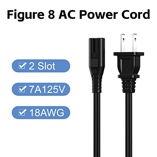 AC Power Cord 3FT(1 Pack), 2 Prong TV Power Cord, Power Supply Cable Replacement for Xbox One S, Xbox One X, Xbox Series X, PS3, PS4, PS5, Compatible for Printer, Monitor, Sound Bar, Game Console