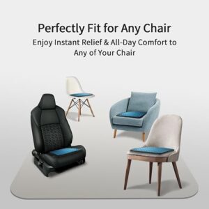 RILIDA High-Tech 3D Gel and Memory Foam Chair Cushions - Comfortable, Cool, Breathable, Portable Seat Cushions for Offices, Homes, Cars, Wheelchairs and Dining Chairs (Dark Grey)