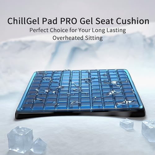 RILIDA High-Tech 3D Gel and Memory Foam Chair Cushions - Comfortable, Cool, Breathable, Portable Seat Cushions for Offices, Homes, Cars, Wheelchairs and Dining Chairs (Dark Grey)