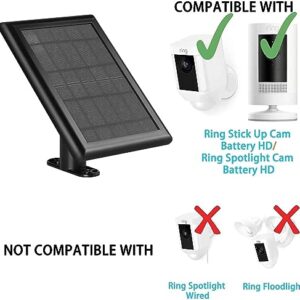 Ring Solar Panel, 5W Solar Panels for Ring Stick Up Cam/Ring Spotlight Cam Battery/Spotlight Cam Plus/Spotlight Cam Pro/Outdoor Wireless Security Camera with 13FT Micro USB C Cable