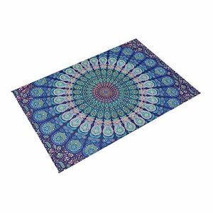 Outdoor Rugs Mandala Flower Reversible Mats Non Slip Carpet Indoor Outdoor Area Rug with Rubber Floral Pattern Non-Slip Outdoor Carpet Camping RV Rug/Deck Rug/Porch Rug 6x9 ft