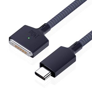 areme 140w usb c to magnetic 3 charging cable 6.6ft, compatible with macbook pro 2023 (m2, 14/16 inch), macbook air 2022 (m2), macbook pro 2021 (m1, 14/16 inch) - midnight