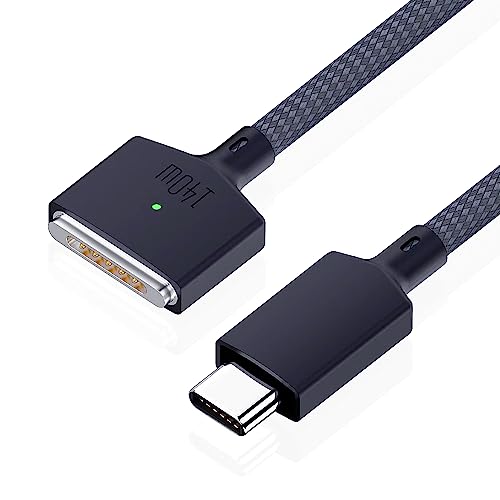 AreMe 140W USB C to Magnetic 3 Charging Cable 6.6ft, Compatible with MacBook Pro 2023 (M2, 14/16 inch), MacBook Air 2022 (M2), MacBook Pro 2021 (M1, 14/16 inch) - Midnight