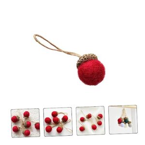 Levemolo 12pcs Felt Pine Cones Artificiales para Christmas Decor Dining Room Table Decor Felted Acorn Garland Pinecone Ornament Winter Pinecones Red Hanging Pendant Prom