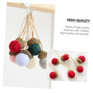 Levemolo 12pcs Felt Pine Cones Artificiales para Christmas Decor Dining Room Table Decor Felted Acorn Garland Pinecone Ornament Winter Pinecones Red Hanging Pendant Prom