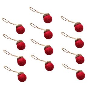 artibetter 12pcs felt pine cones red accessories christmas decor dining room table decor winter centerpieces for table christmas pine cone ornaments wool felt ball ornaments red diy pendant