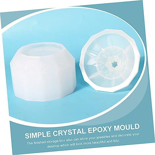 CORHAD 2 Pcs Box Storage Box Mold Jewelry Container Handmade Craft epoxy Jewelry epoxy Silicone jar Cosmetic Tabletop epoxy Storage Container Mold Crystal Silica Gel White Accessories