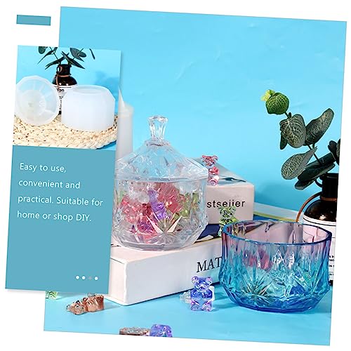 CORHAD 2 Pcs Box Storage Box Mold Jewelry Container Handmade Craft epoxy Jewelry epoxy Silicone jar Cosmetic Tabletop epoxy Storage Container Mold Crystal Silica Gel White Accessories