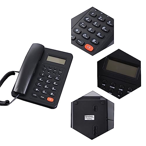 Corded Landline Phone Big Button Household Hotel Business Desktop Landline Telephone with LCD Display KX-T2016 Landline Phone Standard Phone Telephones Landline Corded with Answering Machine