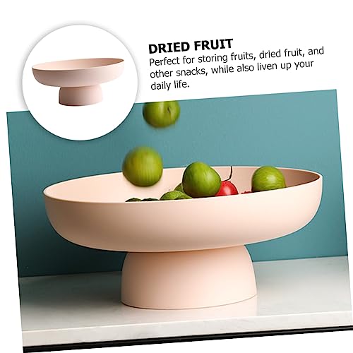 BESTOYARD 2pcs Fruit tray footed fruit bowl ceramic dip bowls holder dessert display stand footed bowl dessert tower stand cake display round cake pan household dish kitchen bowl hollow pp