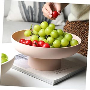 BESTOYARD 2pcs Fruit tray footed fruit bowl ceramic dip bowls holder dessert display stand footed bowl dessert tower stand cake display round cake pan household dish kitchen bowl hollow pp