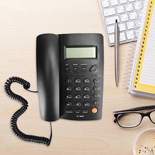 Business Telephone, 2 Groups Family Memory ABS TC-9200 Music Retention Landline Phone Hands Free Call for Office for Hotel