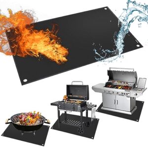 grill mat for outdoor grill deck protector, 65 x 36 large under in bbq mats for grilling double-sided for indoor, gas grill sheets,waterproof,oil-proof,suitable for fireplace mat,fire pit floor mat
