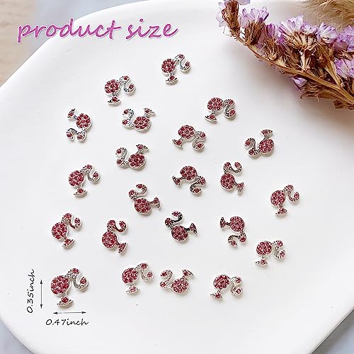 Girl Head Nail Charms 20PCS Cute Nail Charms for Acrylic Nails 3D Metal Nail Art Charm Pink Nail Gems and Charms 3D Nail Rhinestone Crystal Kawaii DIY Nail Art Decoration Supplies for Women Girls