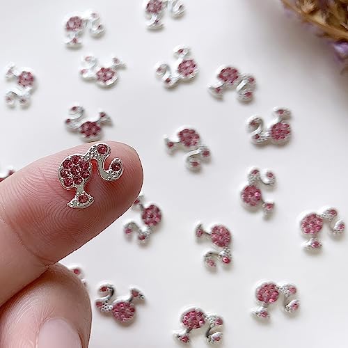 Girl Head Nail Charms 20PCS Cute Nail Charms for Acrylic Nails 3D Metal Nail Art Charm Pink Nail Gems and Charms 3D Nail Rhinestone Crystal Kawaii DIY Nail Art Decoration Supplies for Women Girls