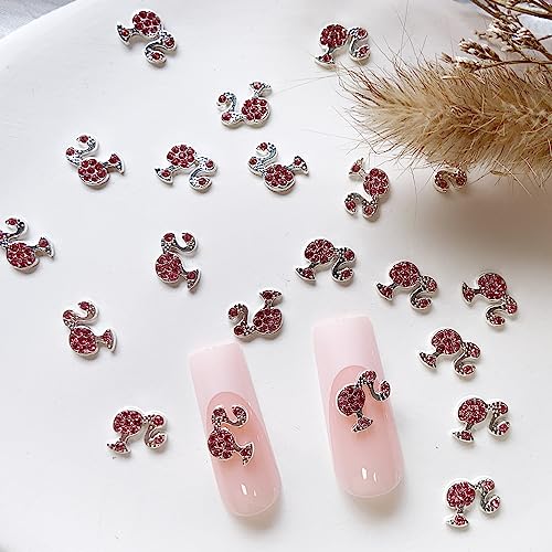 Girl Head Nail Charms 20PCS Cute Nail Charms for Acrylic Nails 3D Metal Nail Art Charm Pink Nail Gems and Charms 3D Nail Rhinestone Crystal Kawaii DIY Nail Art Decoration Supplies for Women Girls