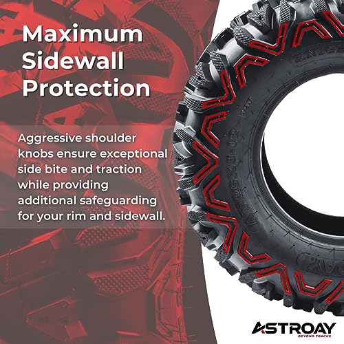 Astroay Knight 27 x 8-12 ATV/UTV All-Terrain Tire - Exceptional Traction and Control | Puncture & Abrasion Resistant | Optimal Grip for Enhanced Maneuverability Off-Roading