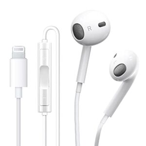 apple earbuds for iphone - wired headphones earphones with lightning connector[apple mfi certified] built-in microphone & volume control headsets compatible with iphone 14/13/12/11/xr/xs/x/8/7/se