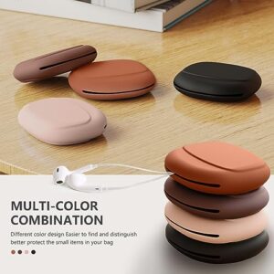 8 in 1 Silicone Headphone Organizer,Data Cable Storage Case, Cable Ties/Cable Straps Reusable Fastening Cable Ties Cord Organizer, Mini Storage Bag, Mini Key Box,Soft Silicone Accessories Kit-Colorful