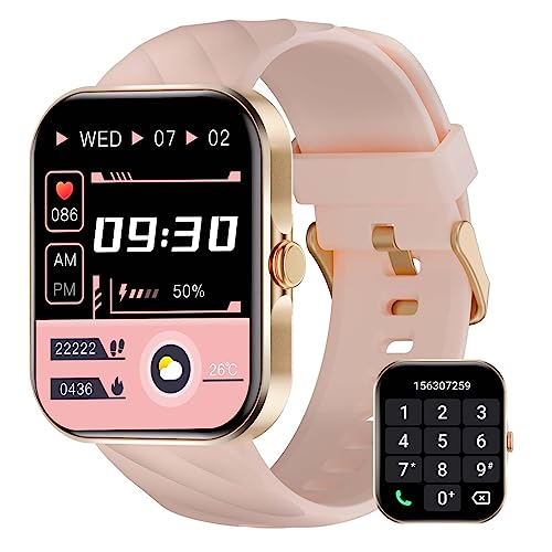 VALYV Smart Watch for Men Women (Answer/Make Calls) 1.91” HD Fitness Tracker Watch with 100+ Sports Modes Activity Tracker with Heart Rate Sleep Monitor Smartwatch for iOS and Android Phone (Pink)