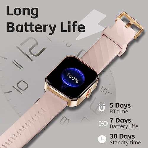 VALYV Smart Watch for Men Women (Answer/Make Calls) 1.91” HD Fitness Tracker Watch with 100+ Sports Modes Activity Tracker with Heart Rate Sleep Monitor Smartwatch for iOS and Android Phone (Pink)