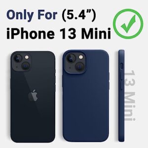 AOTESIER Shockproof Designed for iPhone 13 Mini Case, Liquid Silicone Phone Case with [Soft Anti-Scratch Microfiber Lining] Full Body Drop Protection 5.4 inch Slim Thin Cover, Navy Blue