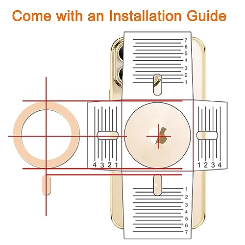 COJOC 3PCS for Magsafe Ring Sticker,Universal Magnetic Conversion Adapter Compatible with Wireless Charging Accessories for iPhone 14/13/12 Pro Max Mini, Galaxy Series and Phone Case,Gold