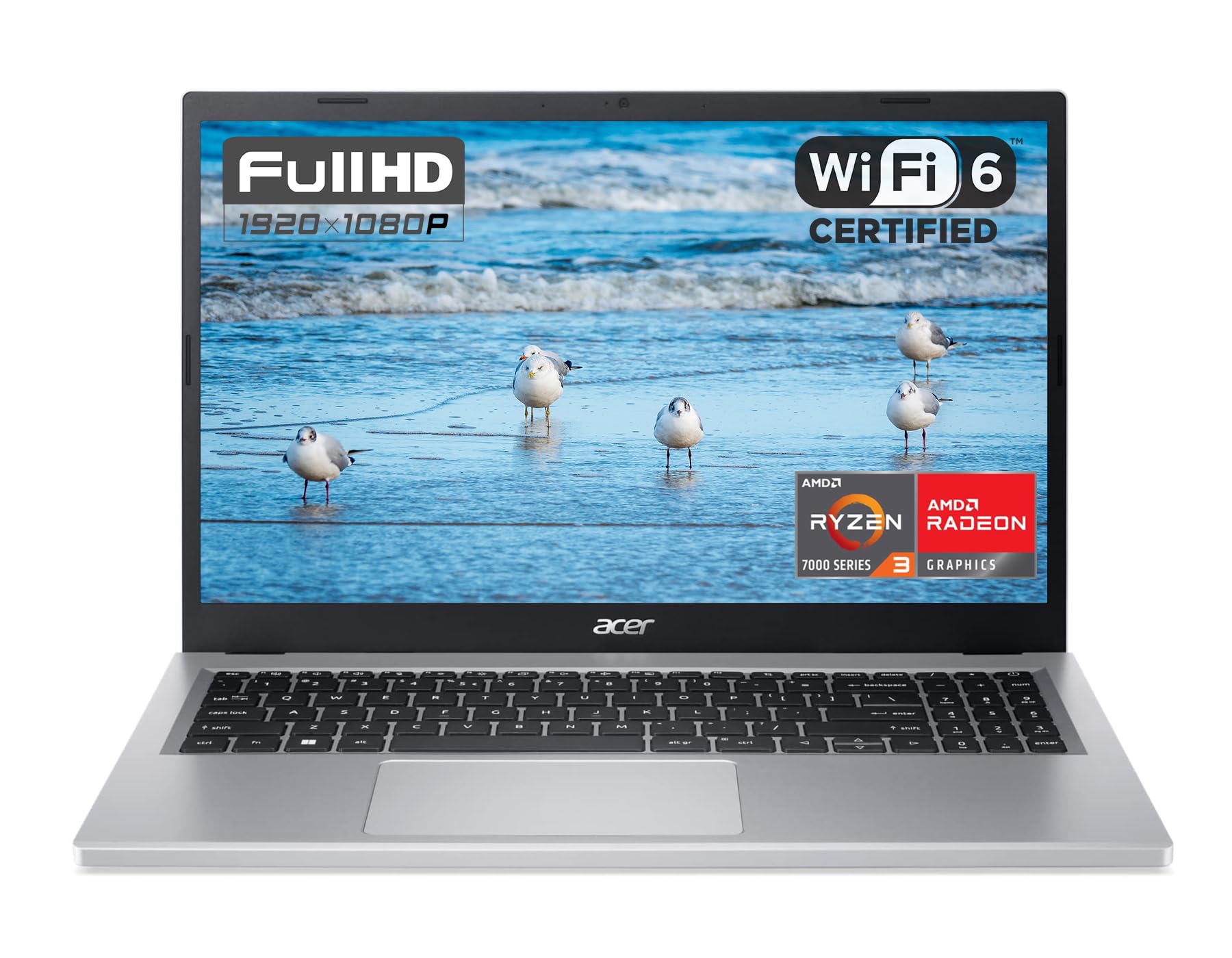 acer Aspire Thin and Light Laptop 2023, 15.6" Full HD Display, AMD Ryzen 3 7320U 4-Core Processor, 8GB LPDDR5, 512GB SSD, Long Battery Life, WiFi 6, HDMI, Type-A&C, Windows 11 Home, GM Mousepad