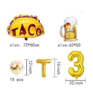 Taco Bout 30 Balloons, 16inch Gold Mylar Aluminum Balloons Sign For Fiesta Mexican 30th Birthday Party Decoration Supplies