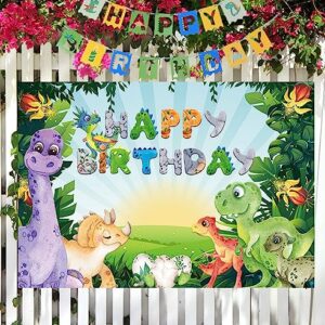 Dinosaur Party Backdrop Watercolor Jungle Dinosaur Birthday Decorations for Kid Dinosaur Theme Backdrop Dinosaur Birthday Banner Large Party Banner Photography Supplies Backdrop 7x5ft