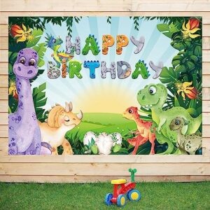 Dinosaur Party Backdrop Watercolor Jungle Dinosaur Birthday Decorations for Kid Dinosaur Theme Backdrop Dinosaur Birthday Banner Large Party Banner Photography Supplies Backdrop 7x5ft