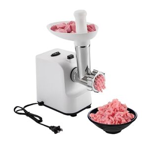 meat grinder, 1000w stainless steel sausage maker with 3 plates, sausage stuffer tube and food pusher, meat grinder electric, for home & kitchen (white)