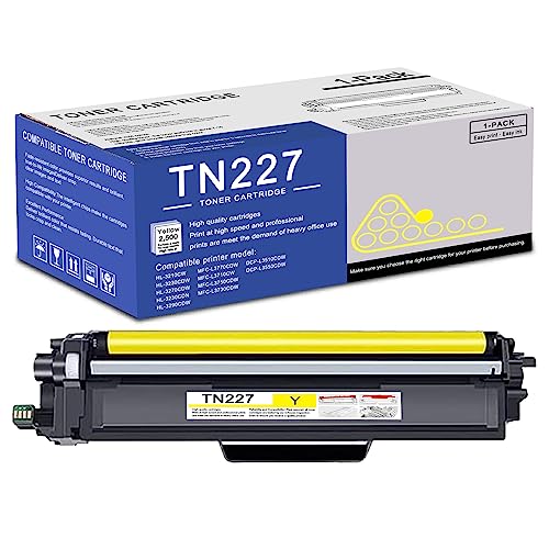 1 Pack TN227 Yellow Toner Cartridge High Yield Compatible TN227 Replacement for Brother MFC-L3770CDW L3710CW L3750CDW HL-3210CW 3270CDW 3290CDW DCP-L3510CDW L3550CDW Printer