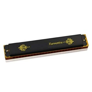 waazvxs tremolo harmonica 24 holes mouth organ abs comb brass reeds harp musical instruments key c professional (color : key of c)