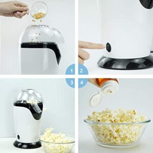 popcorn maker Air Popcorn Popper Popcorn Maker Electric Popcorn Machine for Home Use No Oil Needed with Measuring Cup and Removable Lid