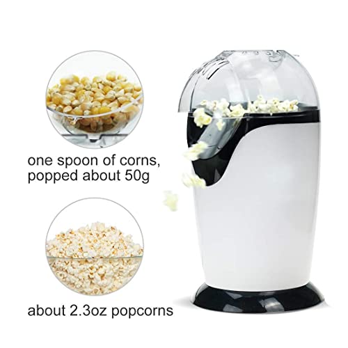 popcorn maker Air Popcorn Popper Popcorn Maker Electric Popcorn Machine for Home Use No Oil Needed with Measuring Cup and Removable Lid