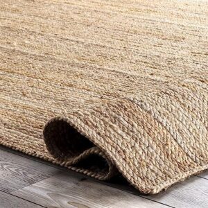 Art Avenue Hand Woven Farmhouse Jute Area Rug, Natural Jute Handmade Area Rug Bedding Jute Rug for Bedroom Living Room, (4' X 6')